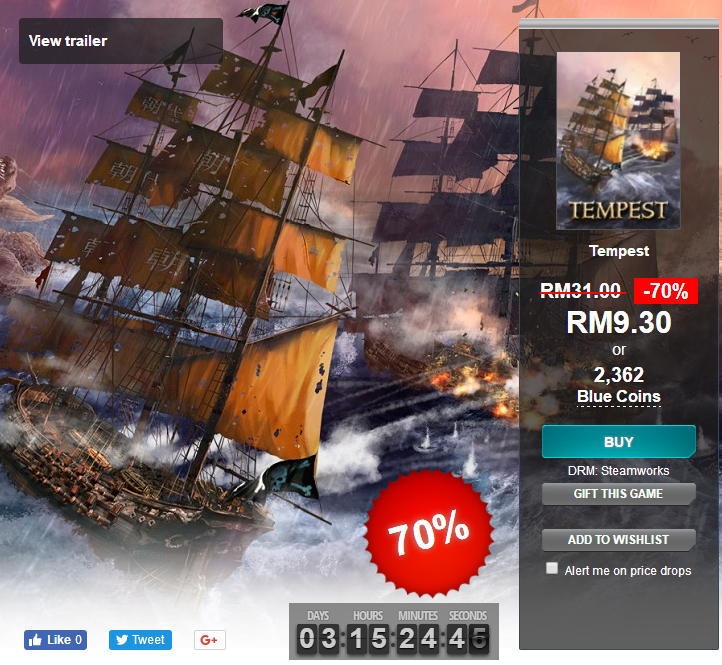 gamersgate《暴风雨（Tempest）》限时促销！ 