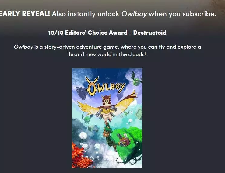 Humble Bundle 2018年二月包游戏之一提前公布，为猫头鹰男孩（Owlboy） 
