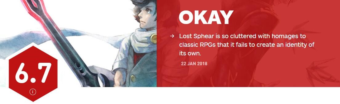 《Lost Sphear》IGN评分6.7分：杂乱无章、失其本色